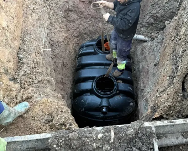 Instalación de fosa séptica nueva